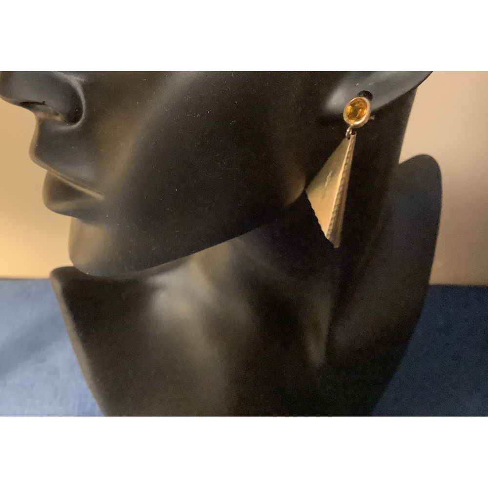 Stamped 14K Yellow Gold Earrings with Yellow Topaz